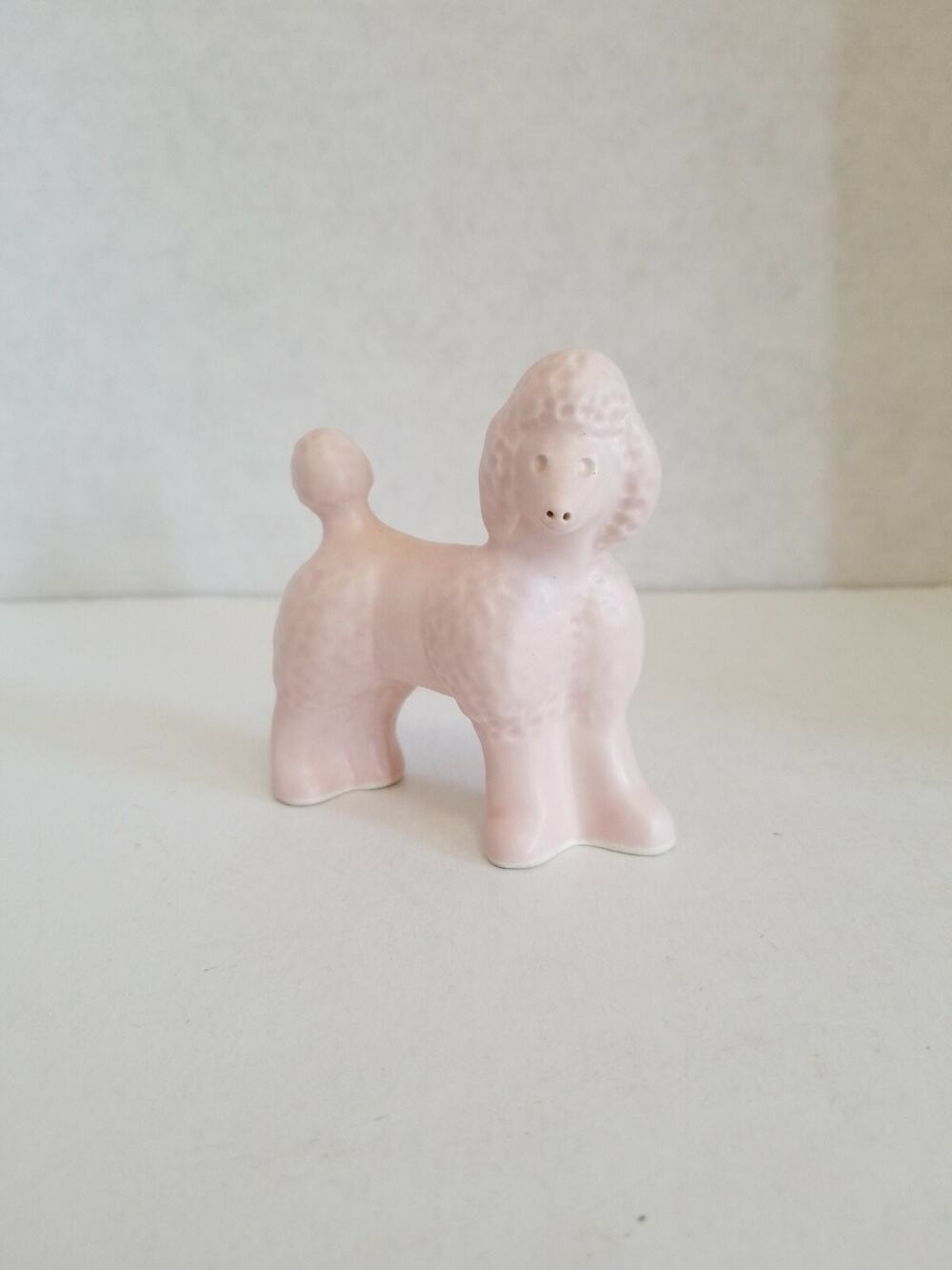 Rare Veniceclay Porcelain Matte Pastel Pink French Poodle Figurine 3"